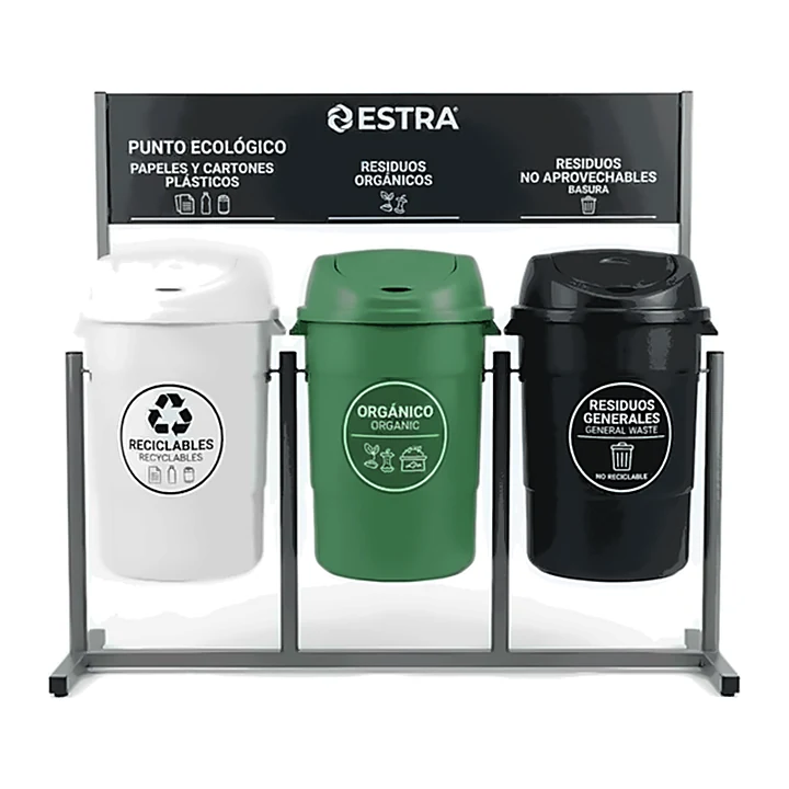 Punto ecológico 3 canecas 121 litros