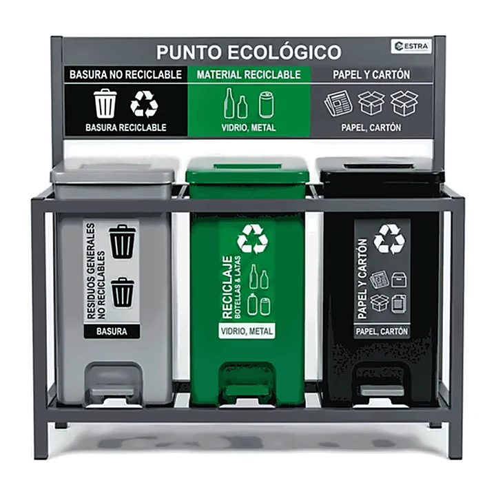 Punto ecológico 3 canecas 53 litros
