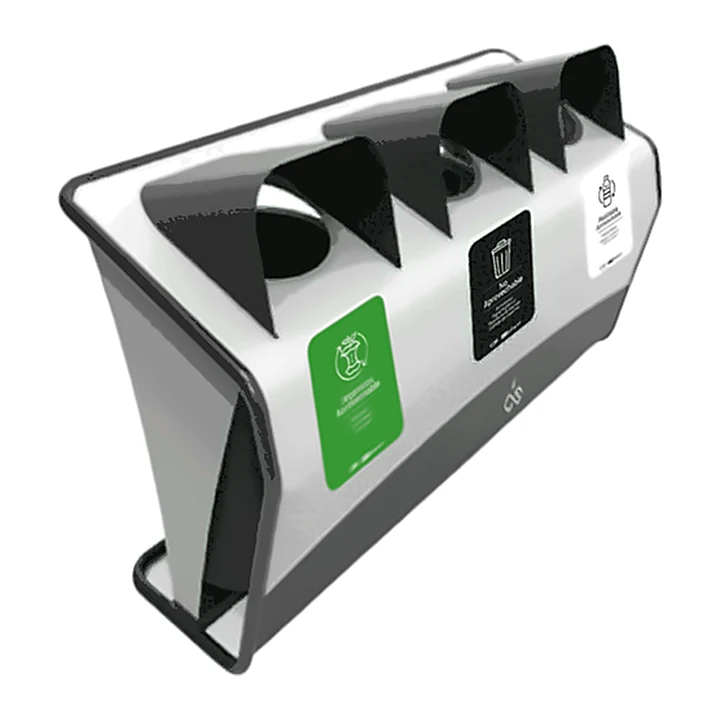 Punto Ecológico Buster 3 Compartimentos 363L Cold Rolled